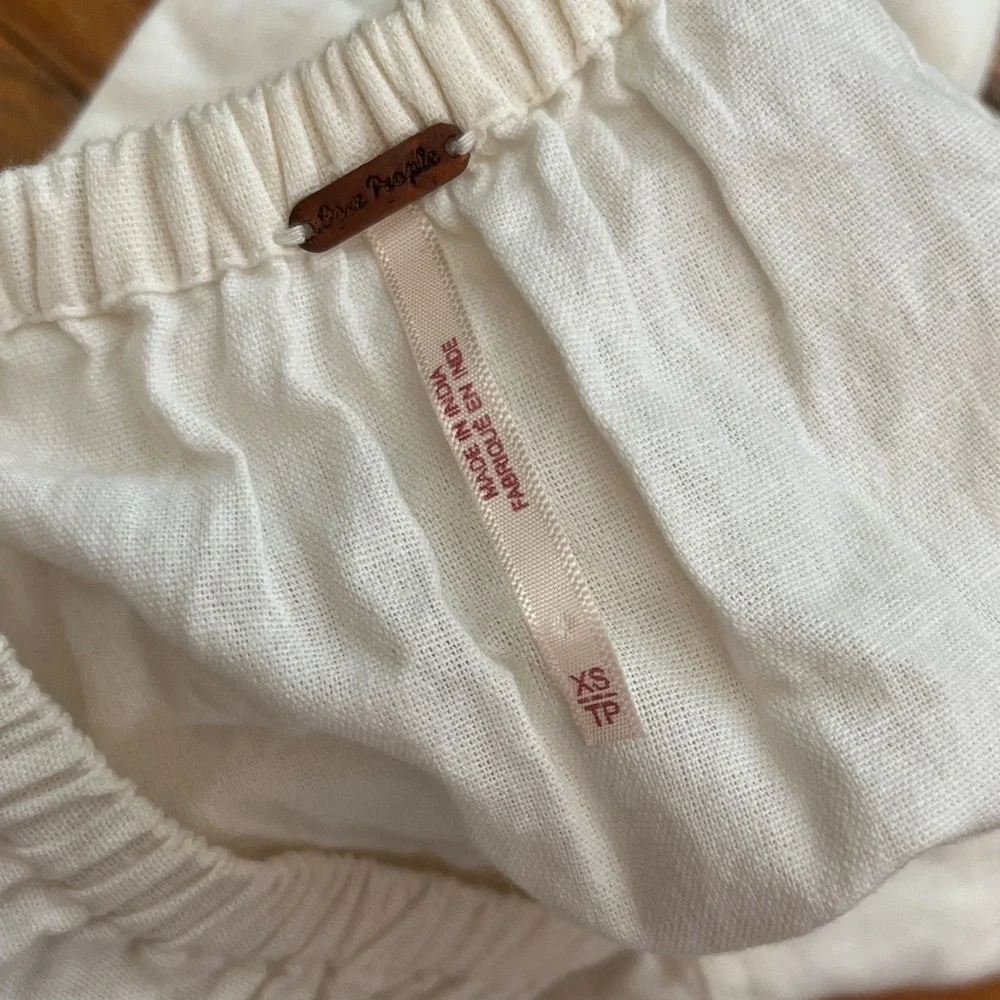 Free People Cream Peplum Tie-Back Top - Picture 4 of 4